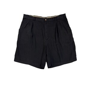 JOSEPH & FEISS Men's 42 Black  Silk 9" Chino Shorts Resort Vacation Golf Travel